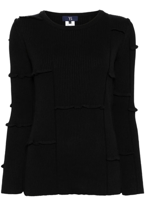 Y's ribbed-knit long-sleeved jumper - Black