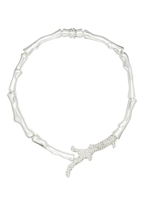 Tory Burch coral-design crystal necklace - Silver