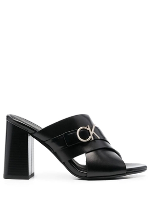 Calvin Klein 95mm logo-plaque sandals - Black