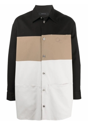 Qasimi oversize striped shirt jacket - Black