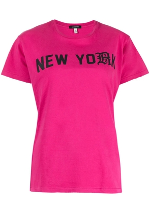 R13 text-print cotton T-shirt - Pink