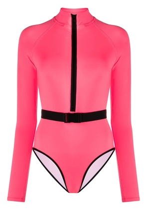 Noire Swimwear long-sleeve one-piece swimsuit - Pink