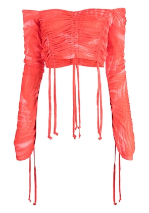 CANNARI CONCEPT plissé cropped top - Red