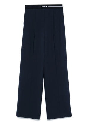 MSGM logo-waistband trousers - Blue