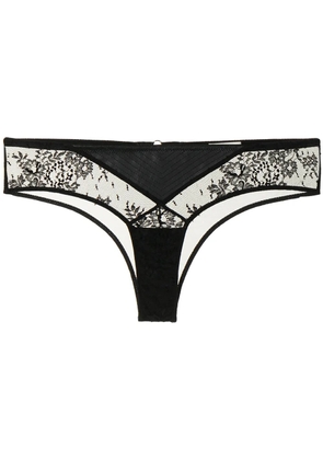 Fleur Du Mal embroidered vegan-leather hipster briefs - Black