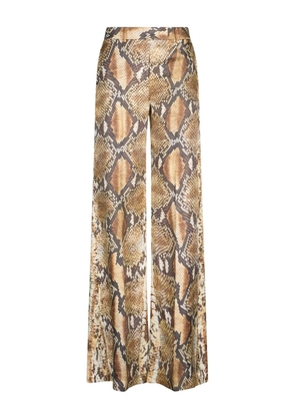 Roberto Cavalli snakeskin-print trousers - Brown