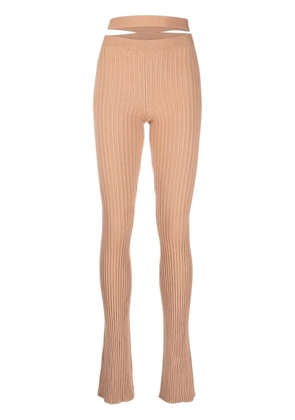 ANDREĀDAMO cut-out detail knit leggings - Neutrals