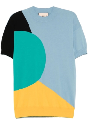 Plan C colour-block knitted top - Blue