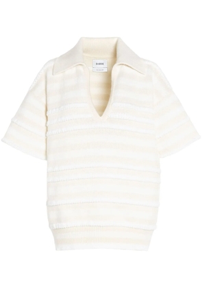 Barrie striped polo top - White