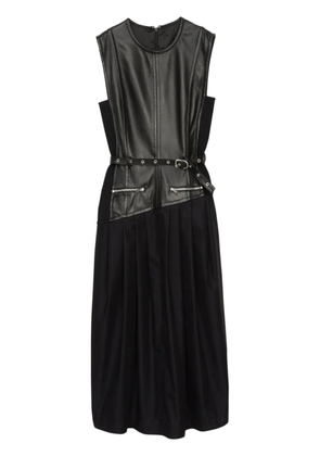 3.1 Phillip Lim leather pleated midi dress - Black