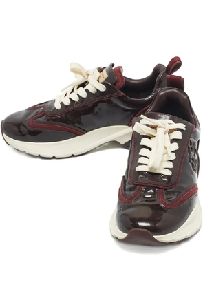 Tory Burch patent-leather low-top sneakers - Brown