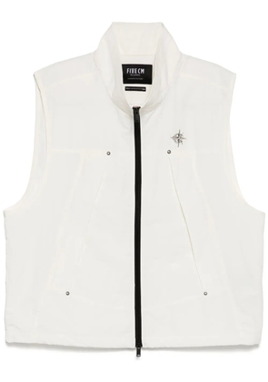 FIVE CM logo-studs gilet - White