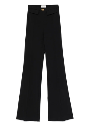 Elisabetta Franchi logo-plaque crepe trousers - Black