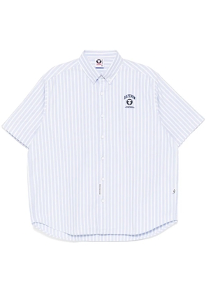 AAPE BY *A BATHING APE® AAPENOW moonface-logo striped shirt - Blue