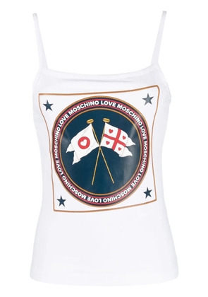 Love Moschino graphic logo-print top - White