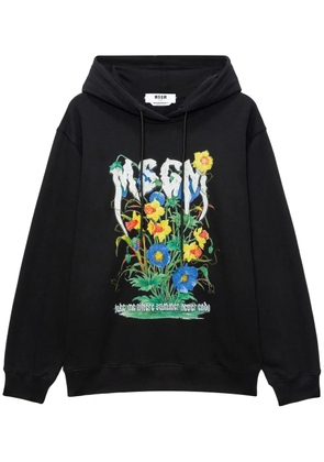 MSGM logo-print hoodie - Black