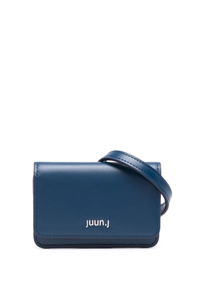 Juun.J logo-lettering leather belt bag - Blue