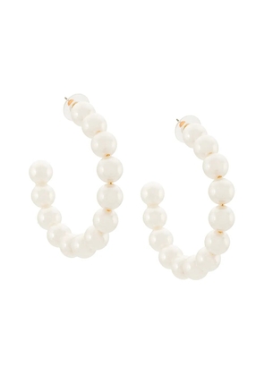Lele Sadoughi pearl hoop earrings - White
