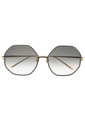 Linda Farrow hexagon frame sunglasses - Gold
