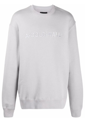 A-COLD-WALL* logo-embroidered cotton sweatshirt - Grey