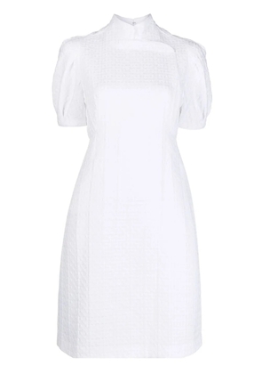 SHIATZY CHEN band-collar short-sleeved dress - White