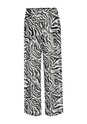 ROTATE BIRGER CHRISTENSEN x Reina Olga zebra-print straight trousers - Black