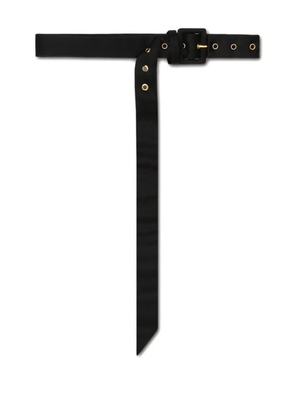 Nanushka satin-effect square-buckle belt - Black