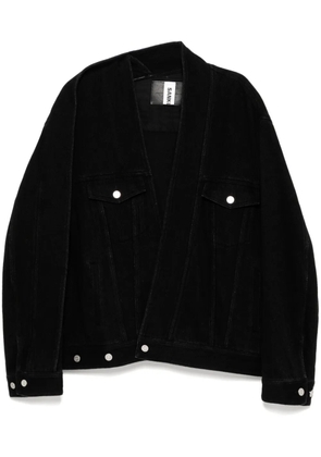 Sankuanz asymmetric collar denim jacket - Black