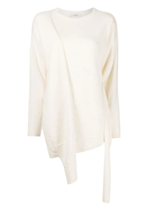 Onefifteen asymmetric-hem knitted top - White