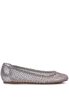 Le Silla Gilda crystal-embellished ballerina shoes - Silver