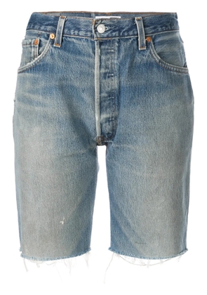 RE/DONE knee length denim shorts - Blue