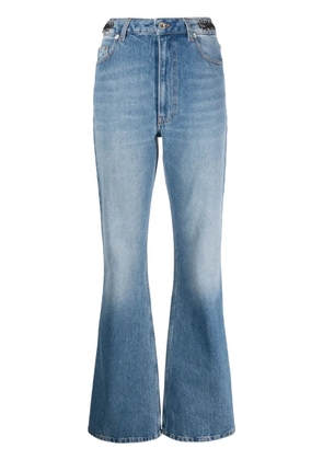 Rabanne coin-detail flared jeans - Blue