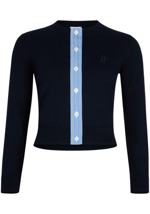 Patou JP monogram cotton cardigan - Blue