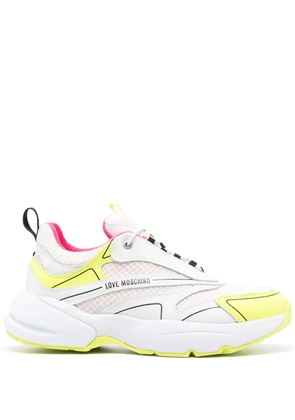 Love Moschino logo-print panelled mesh sneakers - White