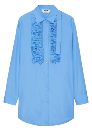 MSGM ruffled poplin mini dress - Blue