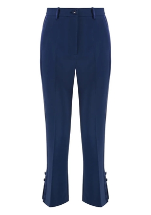 Elisabetta Franchi satin-bands crepe trousers - Blue