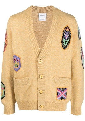 Barrie Scottish Symbols intarsia-knit cardigan - Yellow