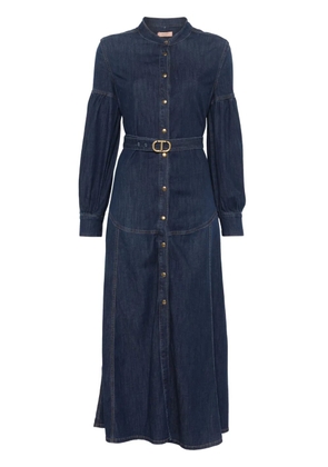 TWINSET belted denim long dress - Blue