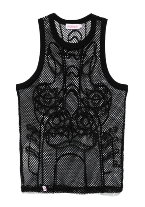 Charles Jeffrey Loverboy Graphic Net top - Black