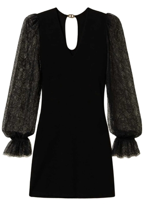 TWINSET lace-detail knitted dress - Black