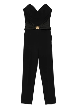 Elisabetta Franchi macro-bow crepe jumpsuit - Black