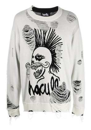Haculla logo-knit distressed jumper - Black