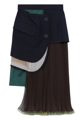 Kolor layered asymmetric midi skirt - Blue