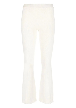 AERON ribbed-knit high-waisted trousers - Neutrals