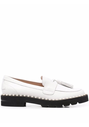 Stuart Weitzman tassel-detail round-toe loafers - White