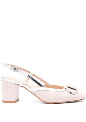 TWINSET 70mm faux-leather sling back pumps - Pink