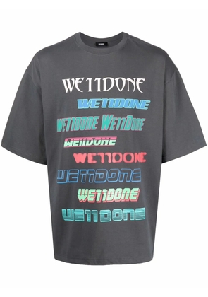 We11done oversize logo-print T-shirt - Grey