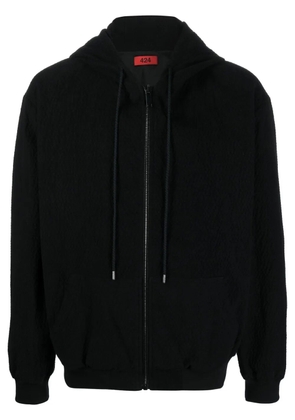 424 textured logo-embroidered hoodie - Black