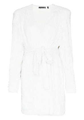 ROTATE BIRGER CHRISTENSEN Samantha sequin wrap dress - White