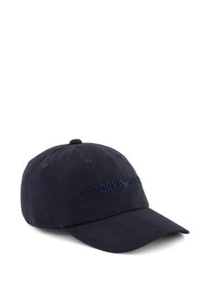 Emporio Armani logo-embroidered cap - Blue